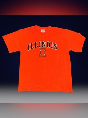 Vintage Y2K e5 Sports NCAA University of Illinois Fighting Illini T-Shirt Large